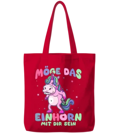 Funny Mythical Creatures, Dinosaurs, Funny Unicorn Tote Bags - Red
