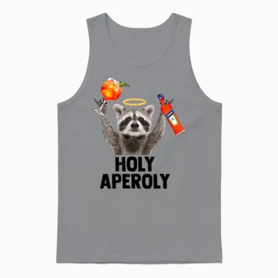 Holy Aperoly X Raccoon Meme Racoon X Aperoli Pedro Spritz T-Shirt, White Unisex Tank Top - Sport Grey