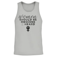 Women Should Be Obscene and Heard Funny Feminist Unisex Tank Top - Ash – 2