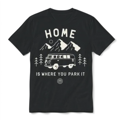 Volkswagen Vw T1 Camper Home Is Where You Park It Unisex T-Shirt - Black
