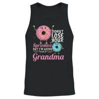 Donut Sprinkles Grandma Gender Reveal Pregnancy Unisex Tank Top - Black – 2