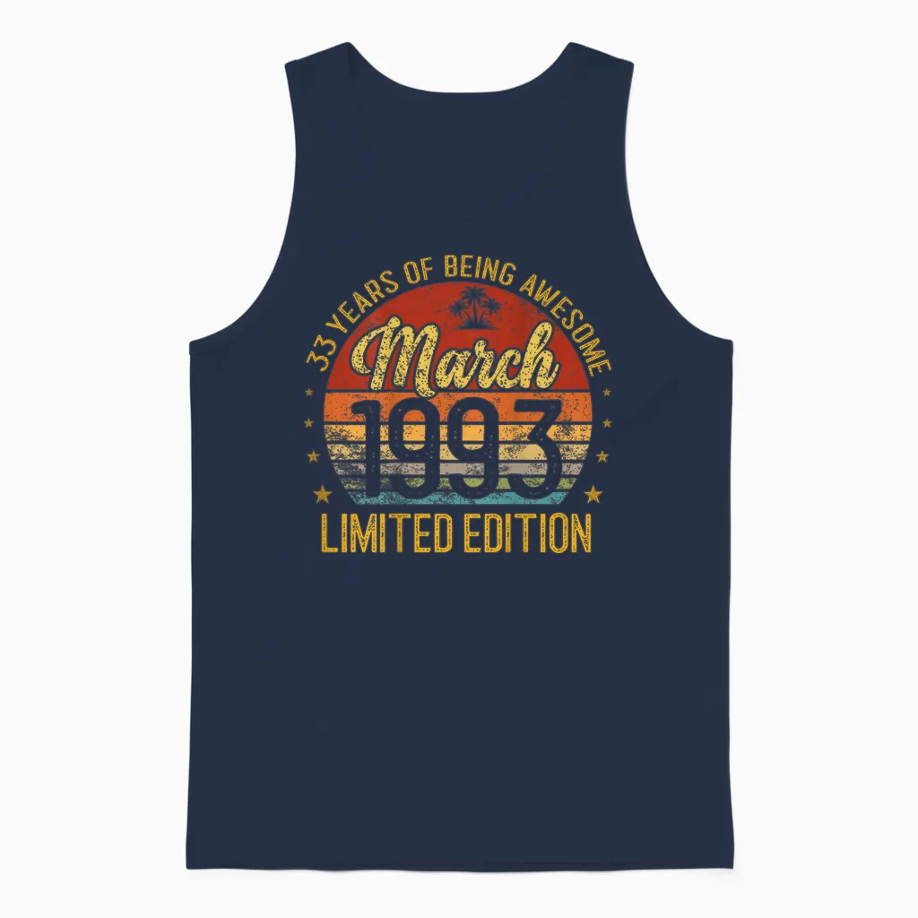 à L'arrière - Rétro - Vintage - Mars 1993-33 Ans Unisex Tank Top in Navy