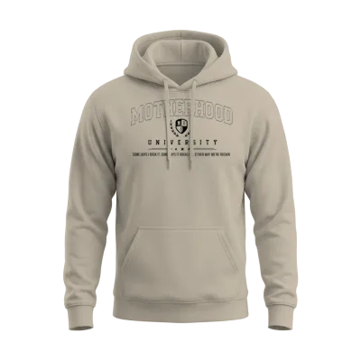 Funny Motherhood University Unisex Hoodie - Sand