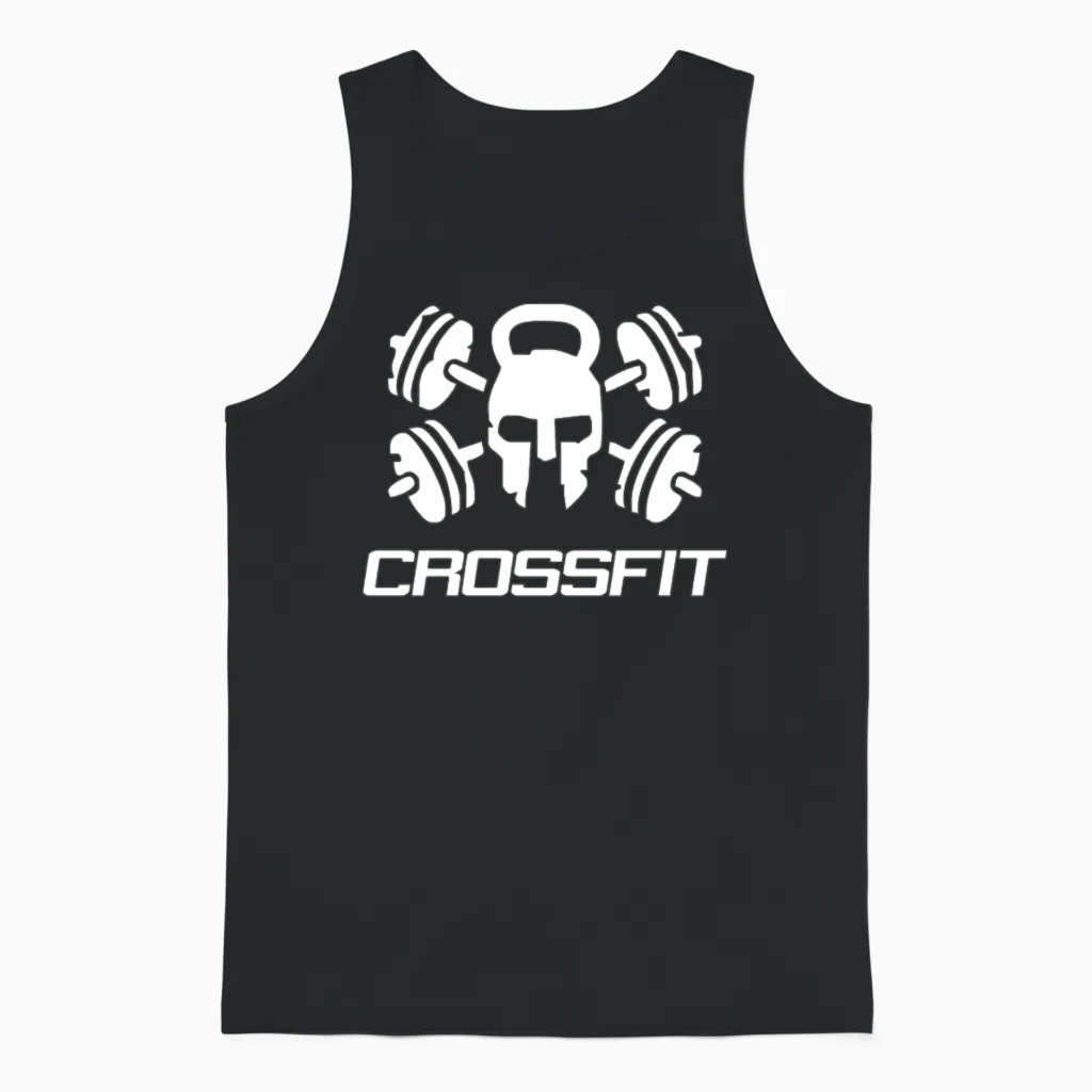 Crossfit Skull Halloween Unisex Tank Top in Black