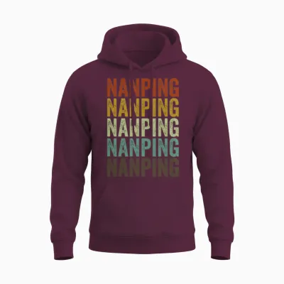 Nanping China Retro Vintage Unisex Hoodie - Maroon