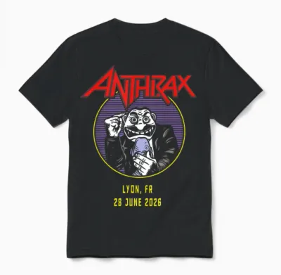 Anthrax World Tour 2026 Lyon Unisex T-Shirt - Black