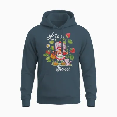 Strawberry Shortcake Life Is Sweet Vintage Berry Garden Unisex Hoodie - Dark Heather