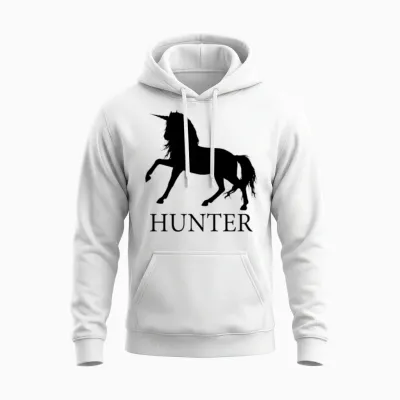 Unicorn Hunter Unisex Hoodie - White