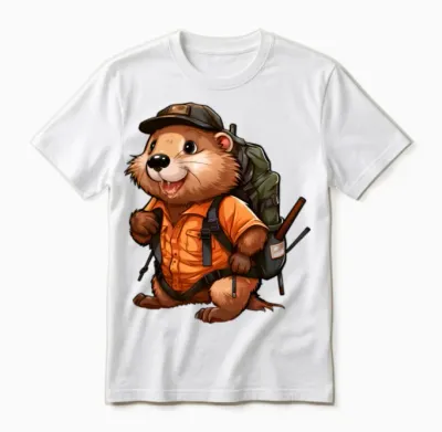 Beaver Mountaineering / Hiking Beaver Unisex T-Shirt - White
