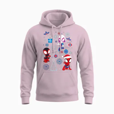Marvel Spidey and His Amazing Friends Christmas Holiday Icon Unisex Hoodie - Light Pink