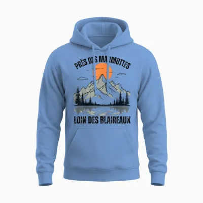 Near Marmots Away Badger Camping Mountain Nature T-Shirt, White, S Unisex Hoodie - Carolina Blue