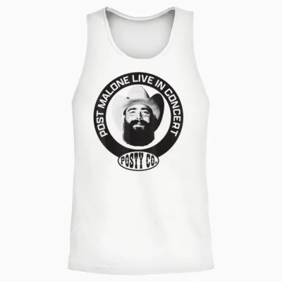 Official Post Malone Live in Concert Unisex Tank Top - White