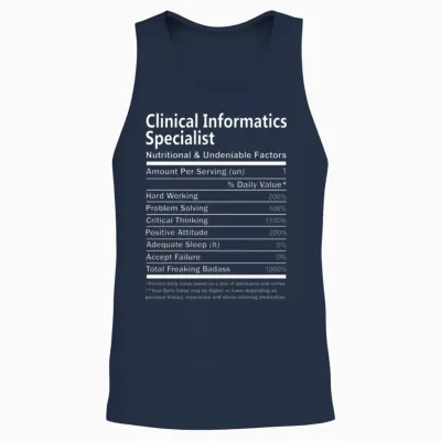 Clinical Informatics Specialist T Shirt - Nutritio Unisex Tank Top - Navy