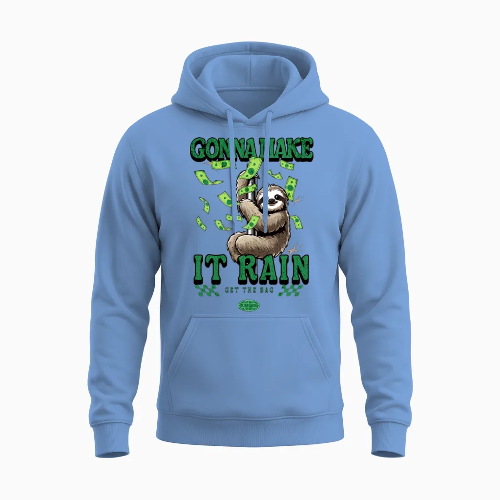 Funny Sloth Unisex Hoodie in Carolina Blue