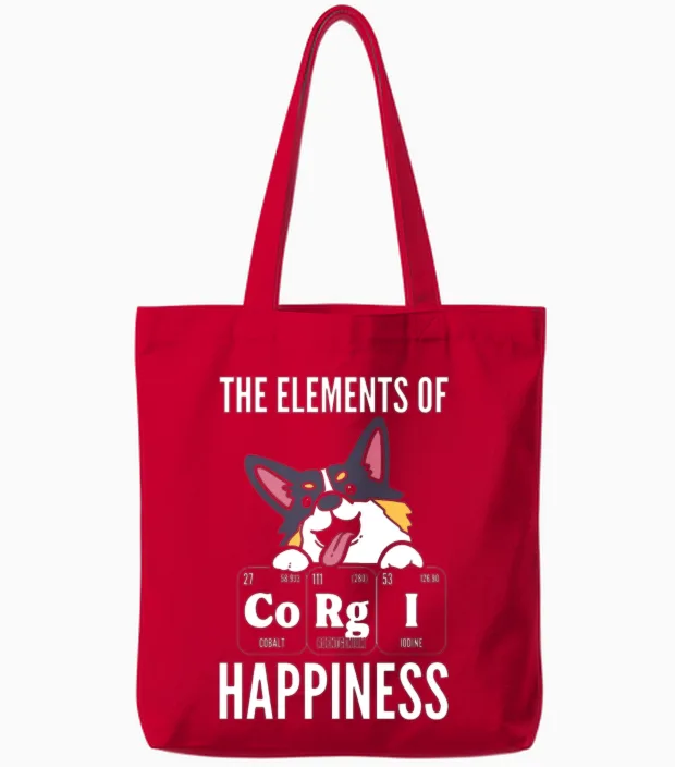 Corgi Dog Lover Dog Trainer Lovers Tote Bags in Red