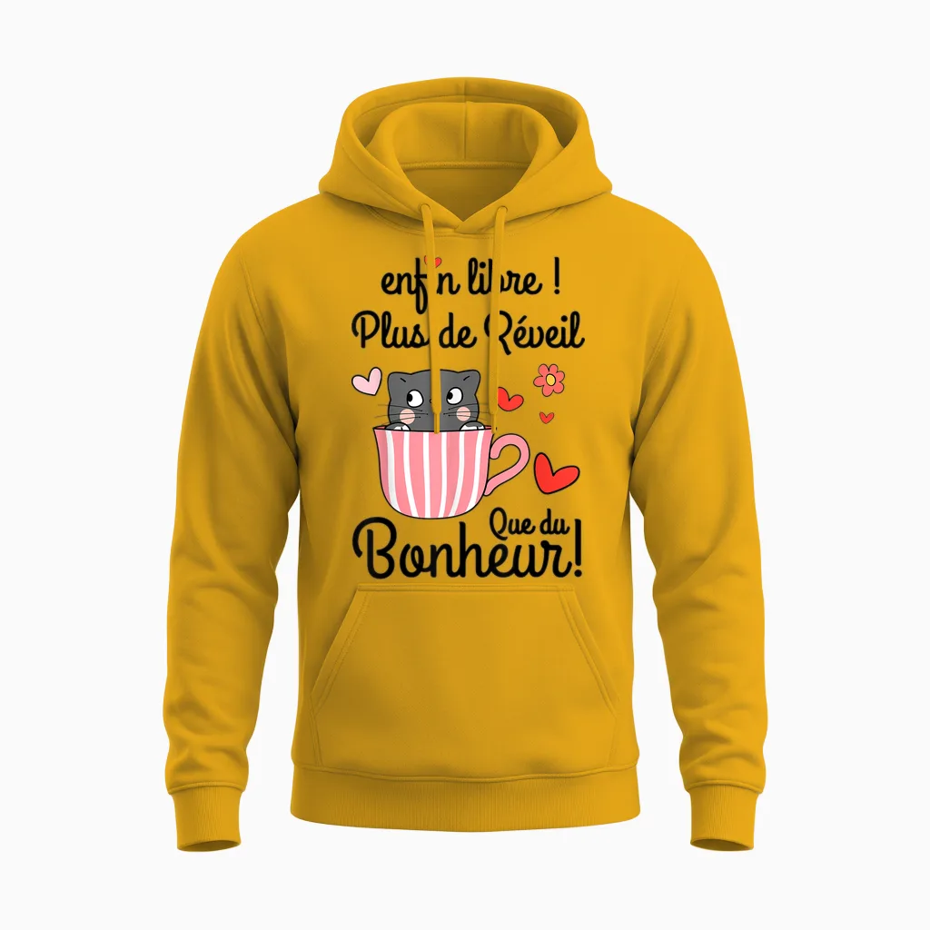 Retired Woman Funny Gift for Women Retirement Unisex Hoodie in Gold