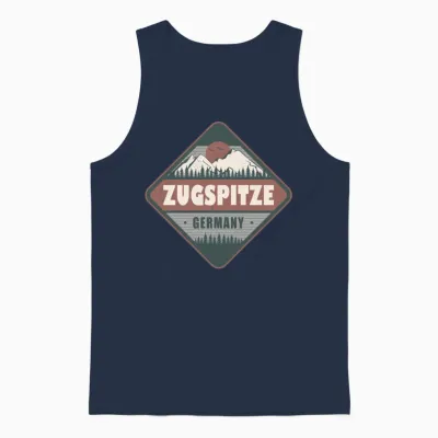 Zugspitze Germany Vintage Hiking Design Unisex Tank Top - Navy