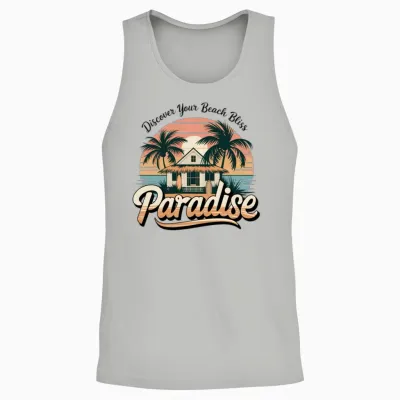 Beach Paradise Unisex Tank Top - Ash