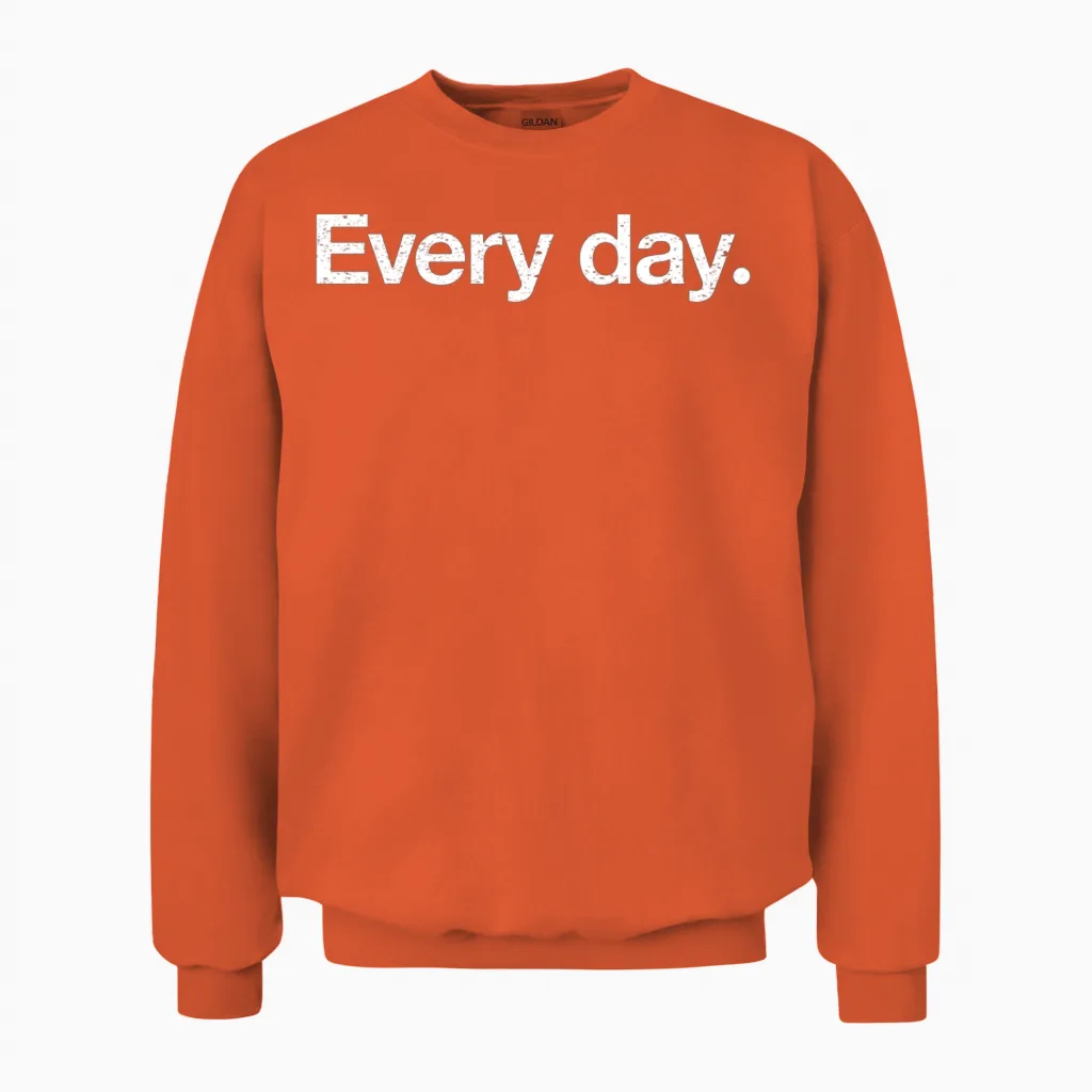 Designevery Day Retro Unisex Sweatshirt - Orange
