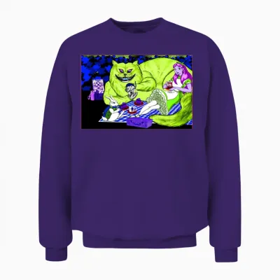 Alice in Picnic Land Black (light Version) Unisex Sweatshirt - Purple