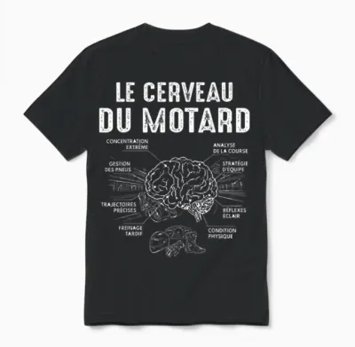 Moto Courses Le Cerveau Du Motard Motos Garçon Homme Drôle Unisex T-Shirt - Black