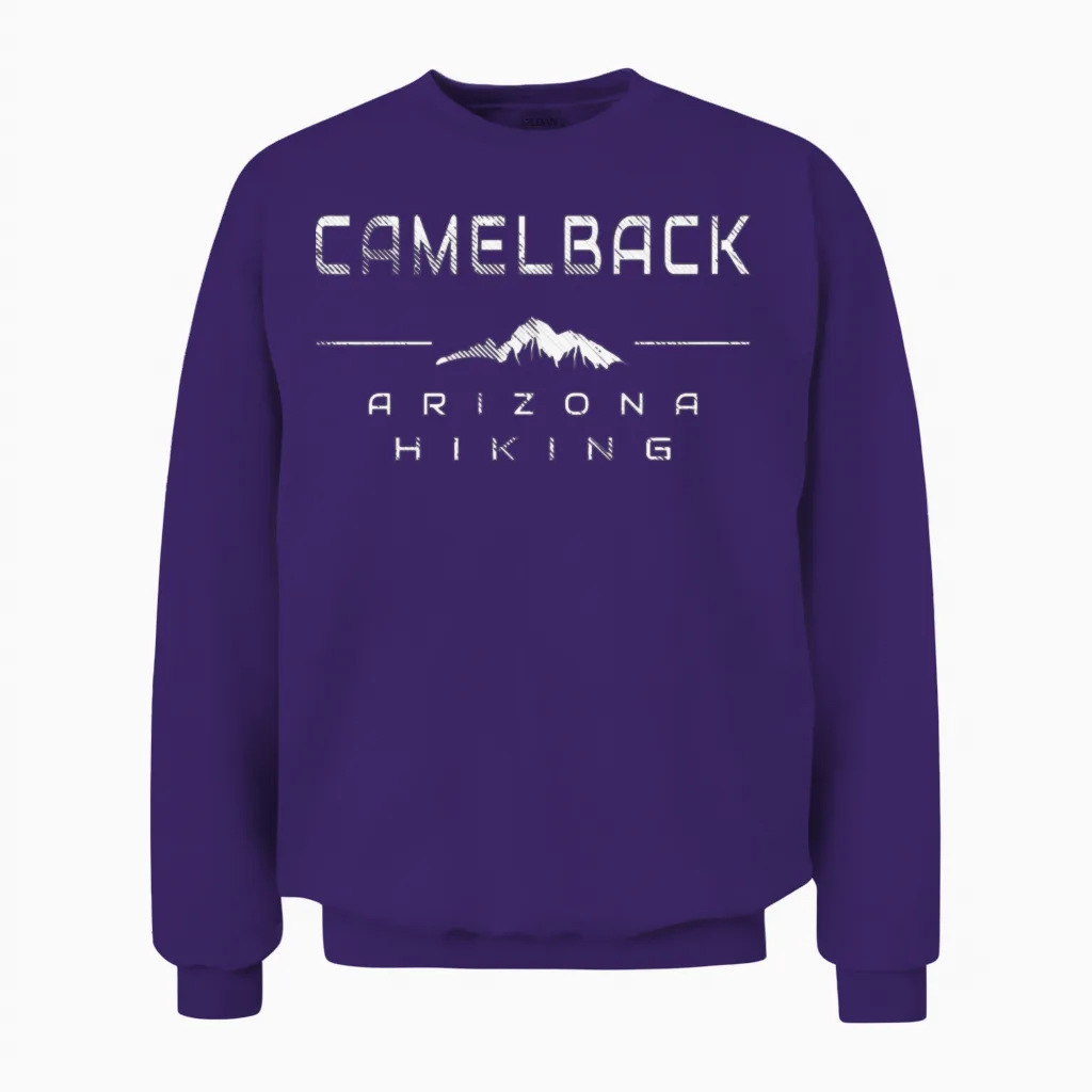 Camelback Mountain Arizona Hiking Unisex Sweatshirt in Purple