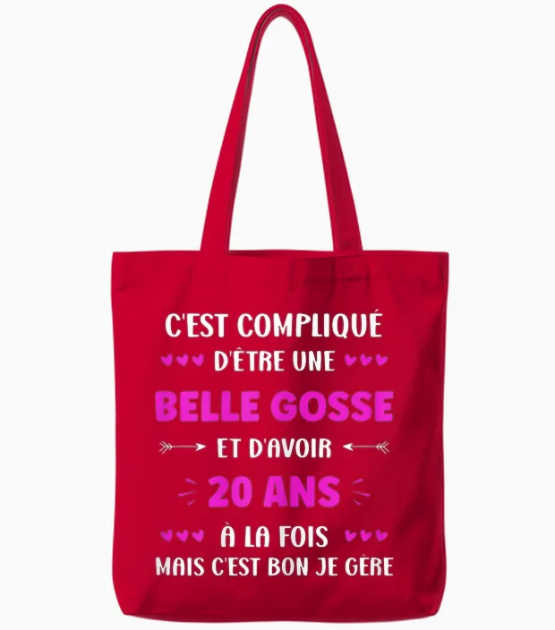 Girl 20 Years Beautiful Goose Birthday Humor Woman 20 Years T-Shirt, Black Tote Bags in Red