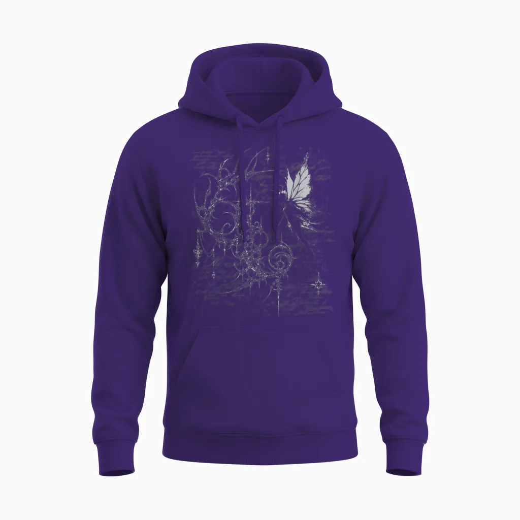 Y2k Grunge Fairy Alt Goth Sigilism Vintage Graphic Unisex Hoodie in Purple