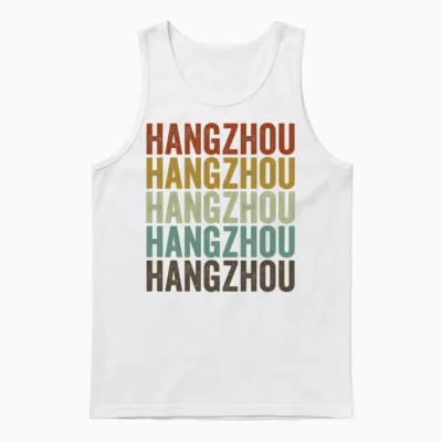 Hangzhou China Retro Vintage Unisex Tank Top - White