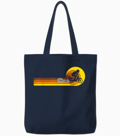 Mofa Mofaroller Moped Mofafahrer Vintage 70er 80er Mofa Tote Bags - Navy