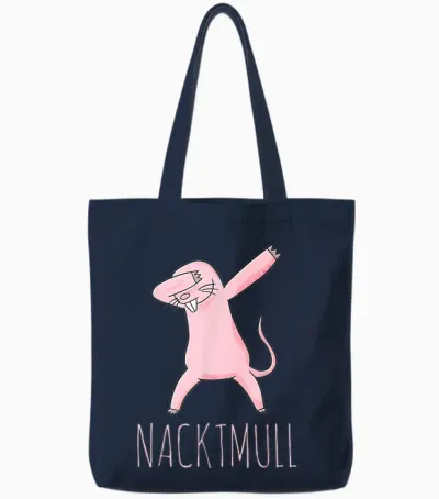 Nacktmull Tshirt | Funny Ratte Shirt | Tier Nagetier Spruch Tote Bags - Navy