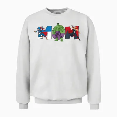 Marvel Avengers Team Mom Mother’s Day Family Trip Birthday Unisex Sweatshirt - White