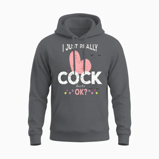 I Just Really Like Cocktails, Funny Dirty Joke Pun Unisex Hoodie in Charcoal