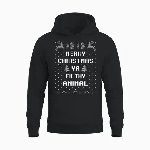 Merry Christmas Filthy Animal Unisex Hoodie in Black