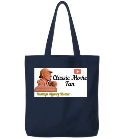 Classic Movie Fan Sherlock Holmes -Mystery Theater Tote Bags - Navy