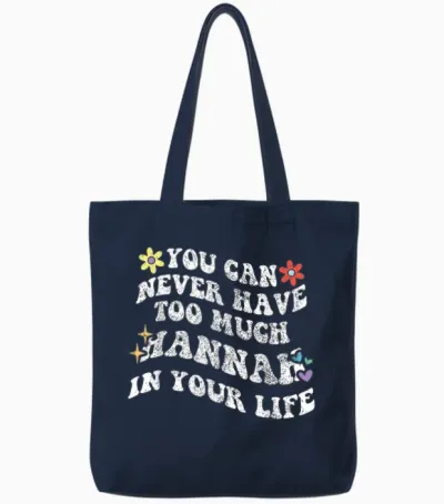 Retro Groovy Du Kannst Nie Zu Viel Hannah in Deinem Leben Haben Tote Bags - Navy