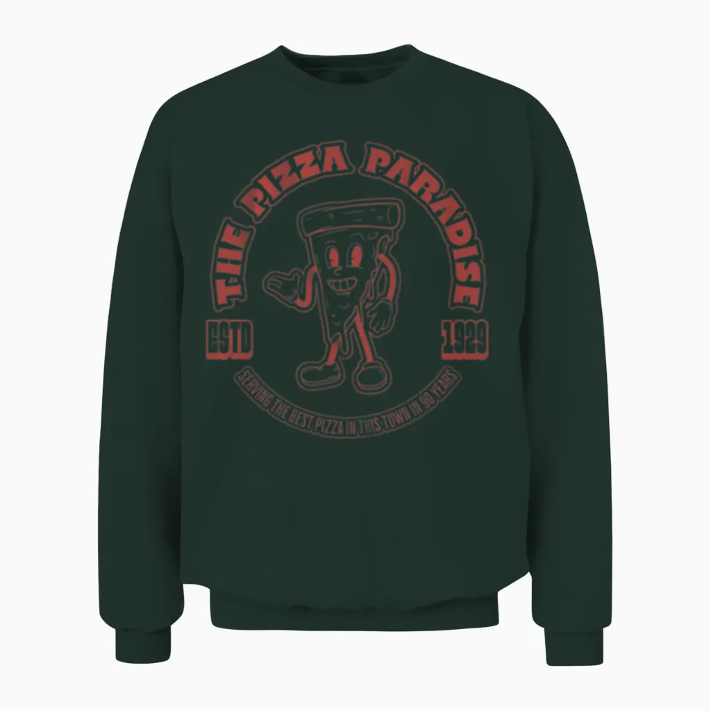 Funny Pizza Unisex Sweatshirt in Forest