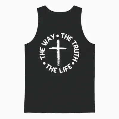 The Way, the Truth, the Life Christian Design Unisex Tank Top - Black