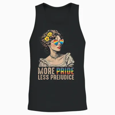 Lgbt Equal Rights More Pride Less Prejudice Rainbow Lgbtq Unisex Tank Top - Black