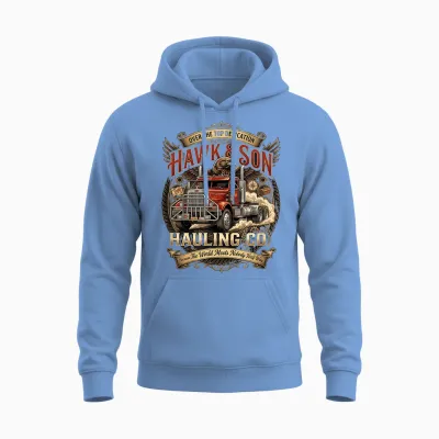 Hawk and Son Hauling Company Big Rig Pride Trucking-Liebhaber Unisex Hoodie - Carolina Blue