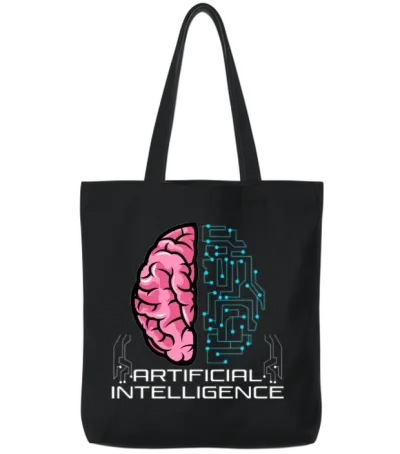 Artificial Intelligence Hoodie Ai Hoodie Robot Ai Tote Bags - Black