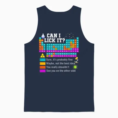 Funny Kids Can I Lick It Periodic Table Unisex Tank Top - Navy