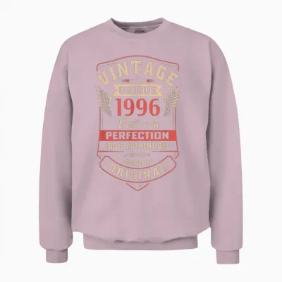 1996 Cadeau Anniv. 30 Ans Homme Femme Vintage Amusant Fête Unisex Sweatshirt - Light Pink