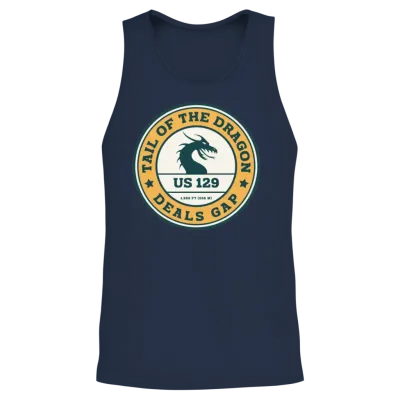 Tail of the Dragon Deals Gap Motorcycle Road Unisex Tank Top - Navy