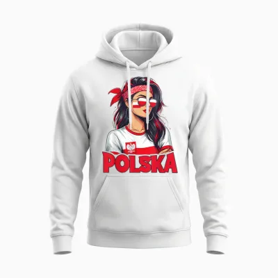 Poland Flag Woman Sunglasses Girls Polska T-Shirt, Black Unisex Hoodie - White