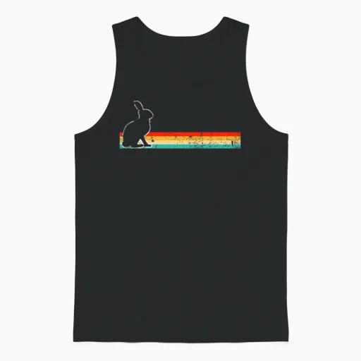 Rabbit Retro Unisex Tank Top in Black