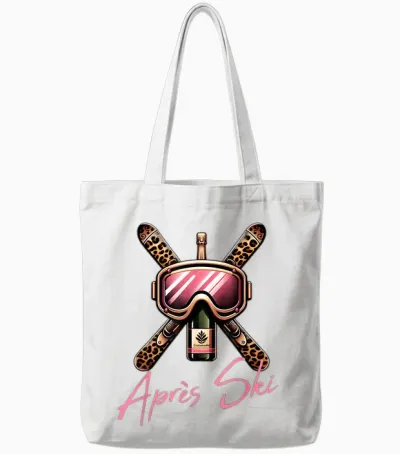 After Ski Party Outfit, Ski Holiday Party Outfit T-Shirt, Black Tote Bags - White