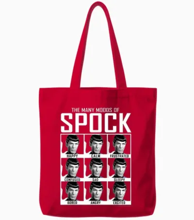 Star Trek: the Original Series Moods of Spock Textbook Tote Bags - Red