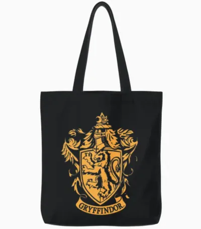 Harry Potter Gryffindor Coat of Arms Tote Bags - Black