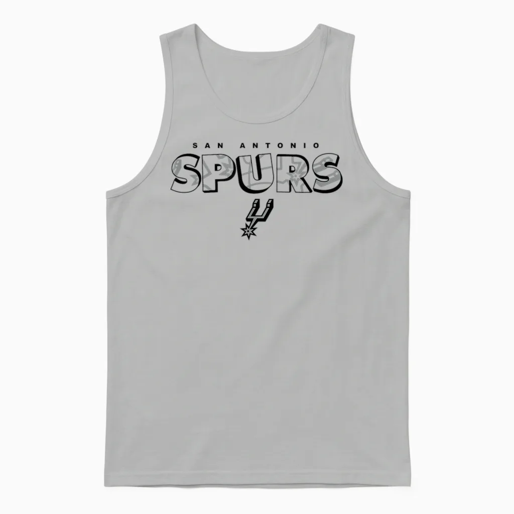 Nba - San Antonio Spurs Logo Knockout Blanc Unisex Tank Top in Ash